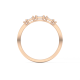 Half Eternity Wedding Band with 0.22 TCW Round and Baguette Cut Moissanite – Yellow, White, or Rose Gold