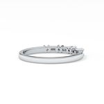 Half Eternity Wedding Band with 0.22 TCW Round and Baguette Cut Moissanite – Yellow, White, or Rose Gold