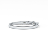 Half Eternity Wedding Band with 0.22 TCW Round and Baguette Cut Moissanite – Yellow, White, or Rose Gold