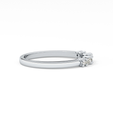 Half Eternity Wedding Band with 0.22 TCW Round and Baguette Cut Moissanite – Yellow, White, or Rose Gold