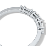 Half Eternity Wedding Band with 0.22 TCW Round and Baguette Cut Moissanite – Yellow, White, or Rose Gold