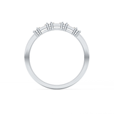 Half Eternity Wedding Band with 0.22 TCW Round and Baguette Cut Moissanite – Yellow, White, or Rose Gold