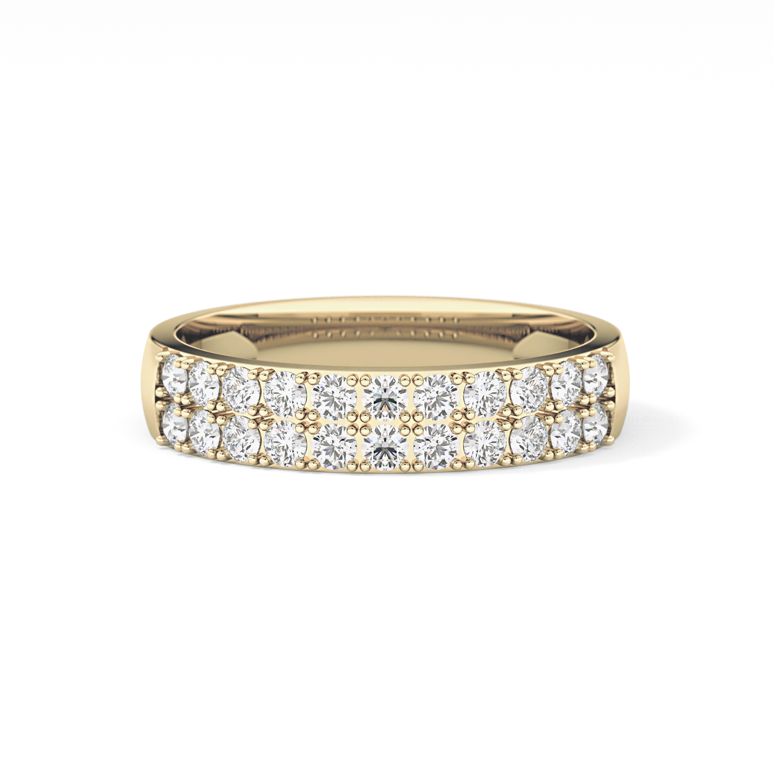Half Eternity Wedding Band with 0.77 TCW Round Cut Moissanite – Yellow, White, or Rose Gold