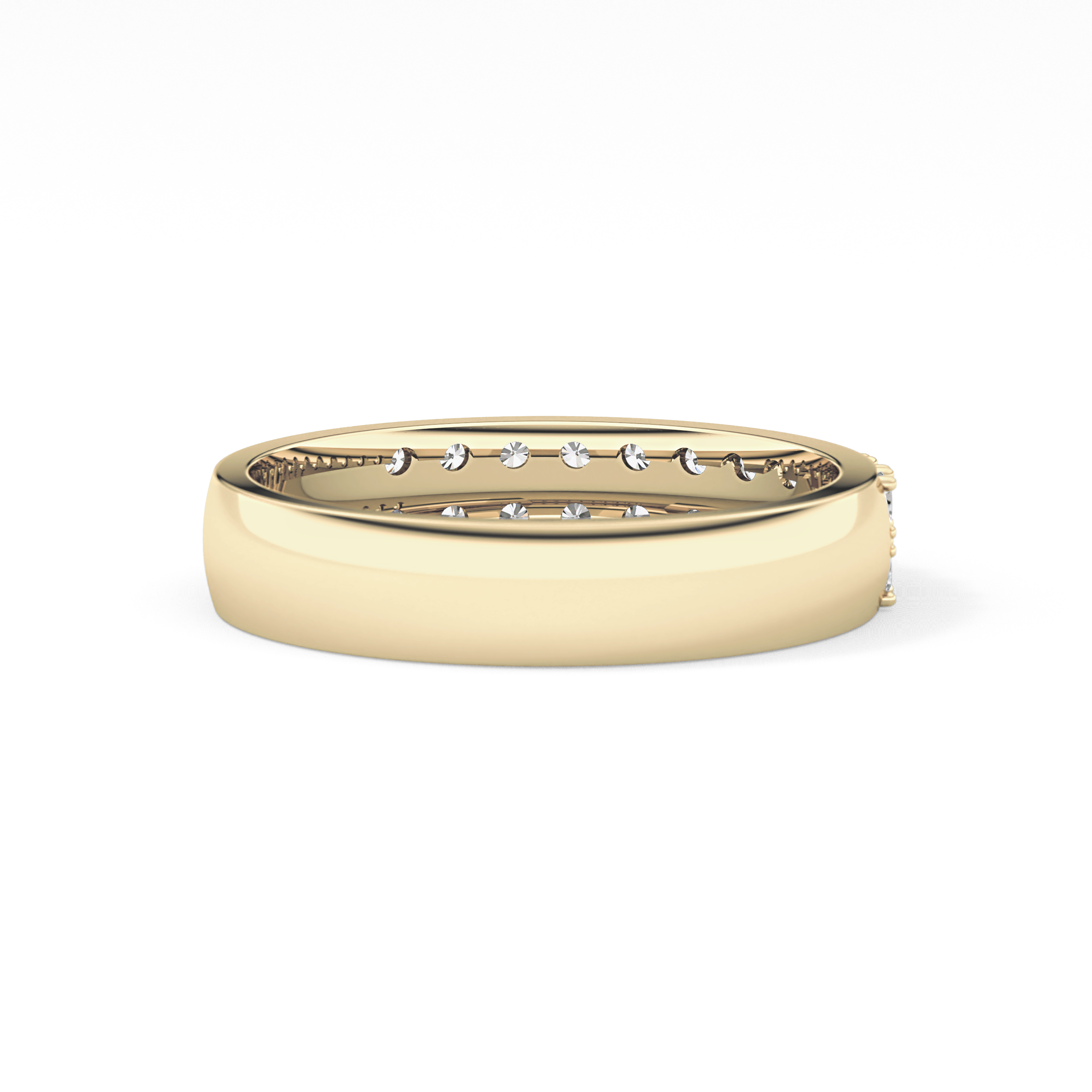 Half Eternity Wedding Band with 0.77 TCW Round Cut Moissanite – Yellow, White, or Rose Gold