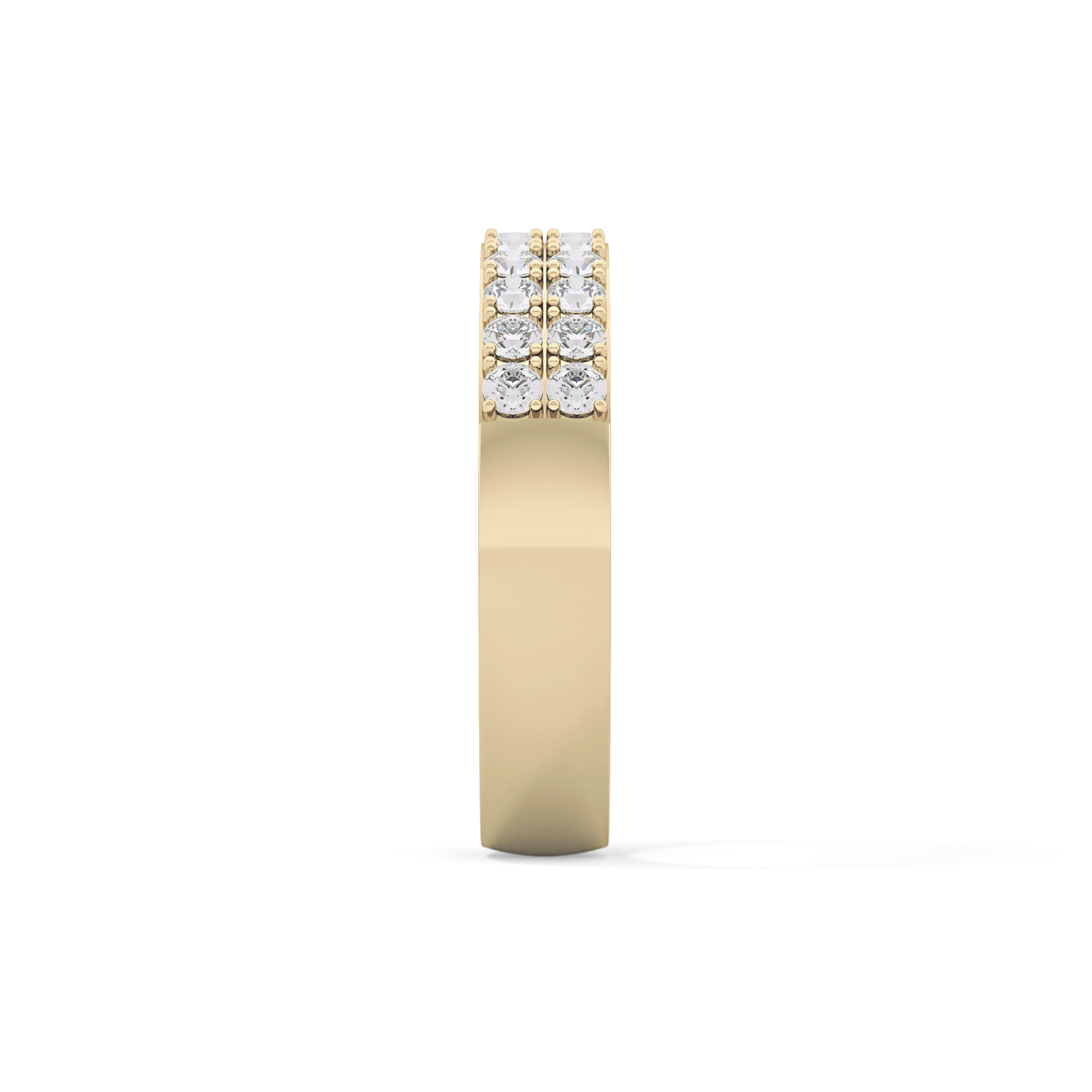Half Eternity Wedding Band with 0.77 TCW Round Cut Moissanite – Yellow, White, or Rose Gold