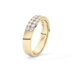 Half Eternity Wedding Band with 0.77 TCW Round Cut Moissanite – Yellow, White, or Rose Gold