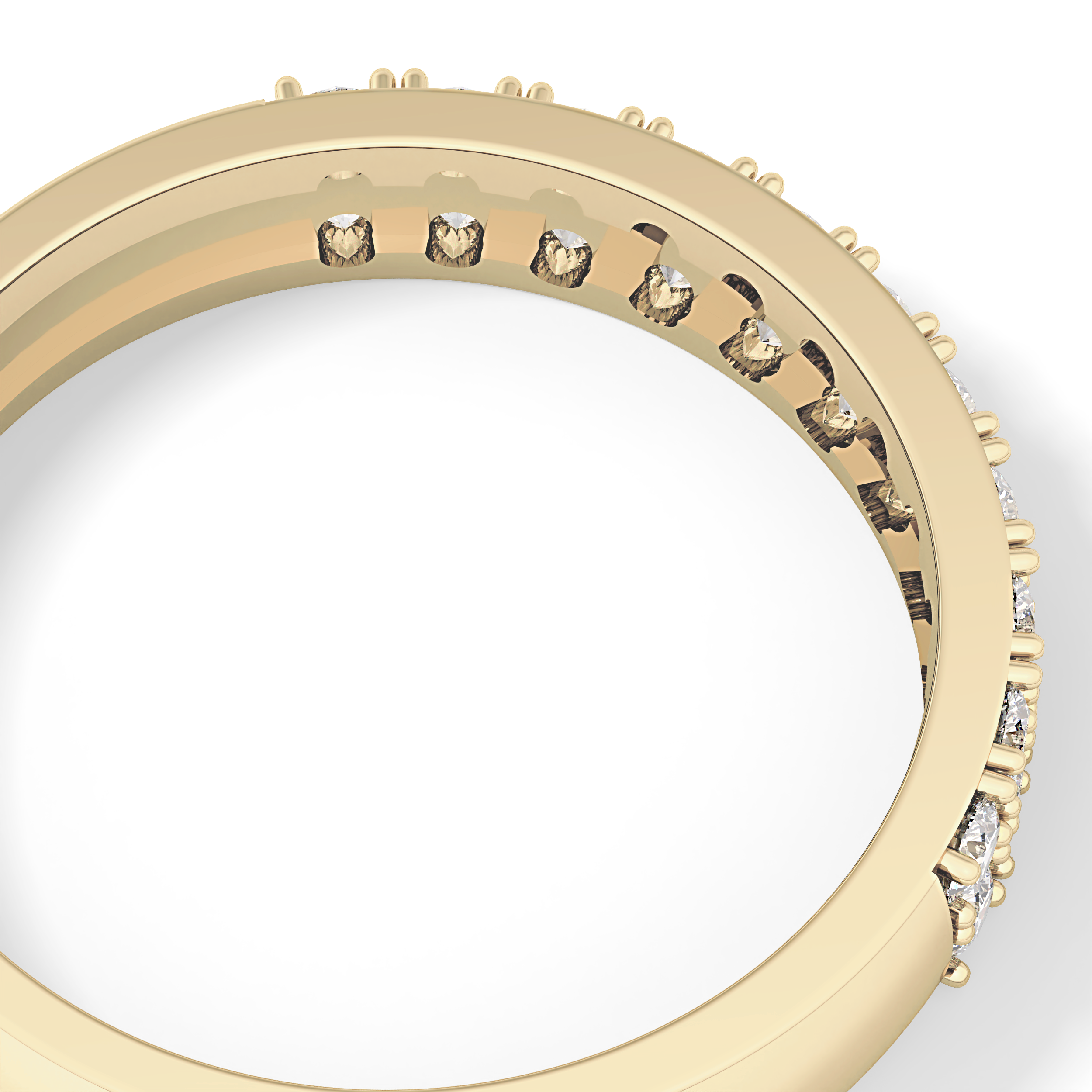 Half Eternity Wedding Band with 0.77 TCW Round Cut Moissanite – Yellow, White, or Rose Gold
