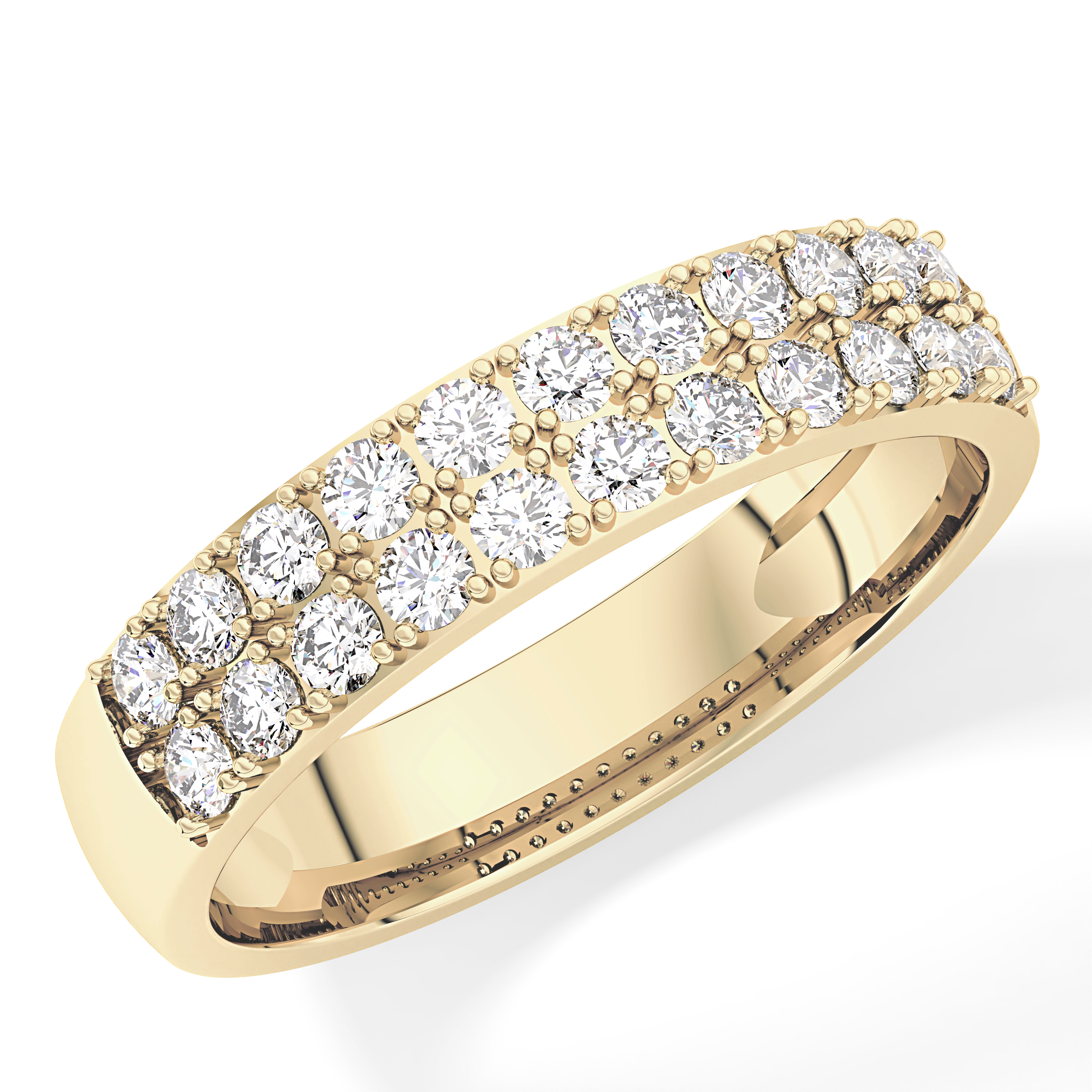 Half Eternity Wedding Band with 0.77 TCW Round Cut Moissanite – Yellow, White, or Rose Gold