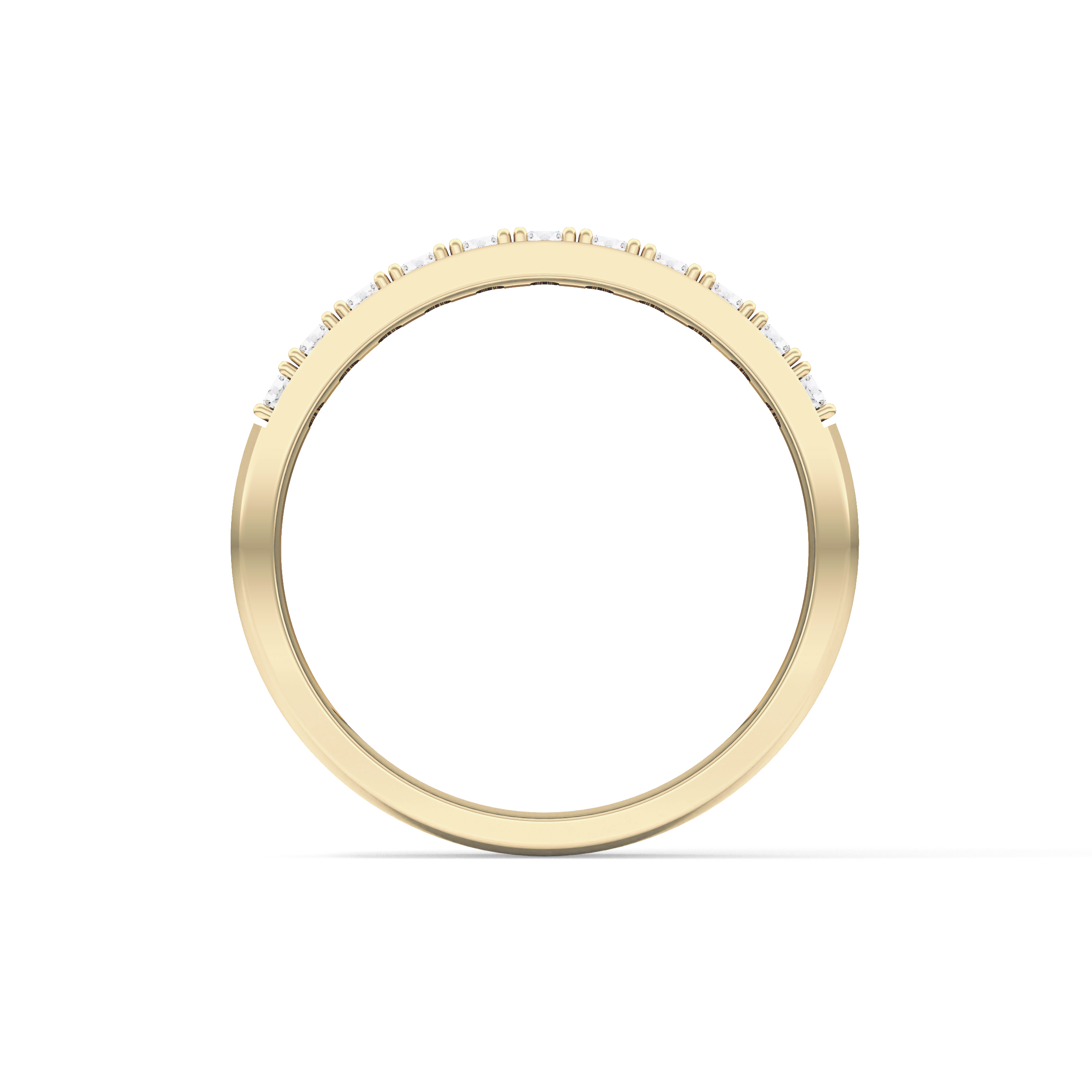 Half Eternity Wedding Band with 0.77 TCW Round Cut Moissanite – Yellow, White, or Rose Gold