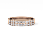 Half Eternity Wedding Band with 0.77 TCW Round Cut Moissanite – Yellow, White, or Rose Gold