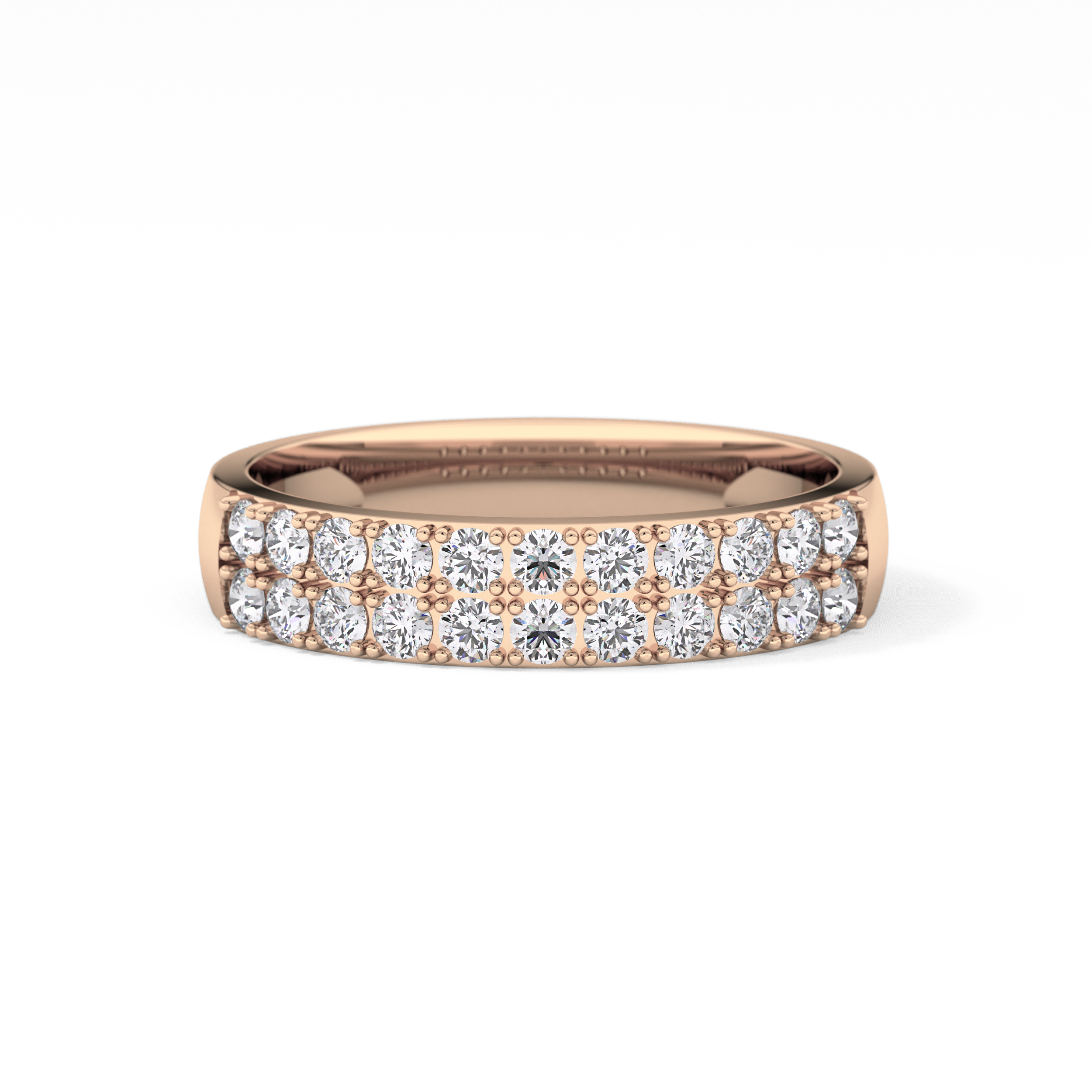 Half Eternity Wedding Band with 0.77 TCW Round Cut Moissanite – Yellow, White, or Rose Gold