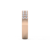 Half Eternity Wedding Band with 0.77 TCW Round Cut Moissanite – Yellow, White, or Rose Gold