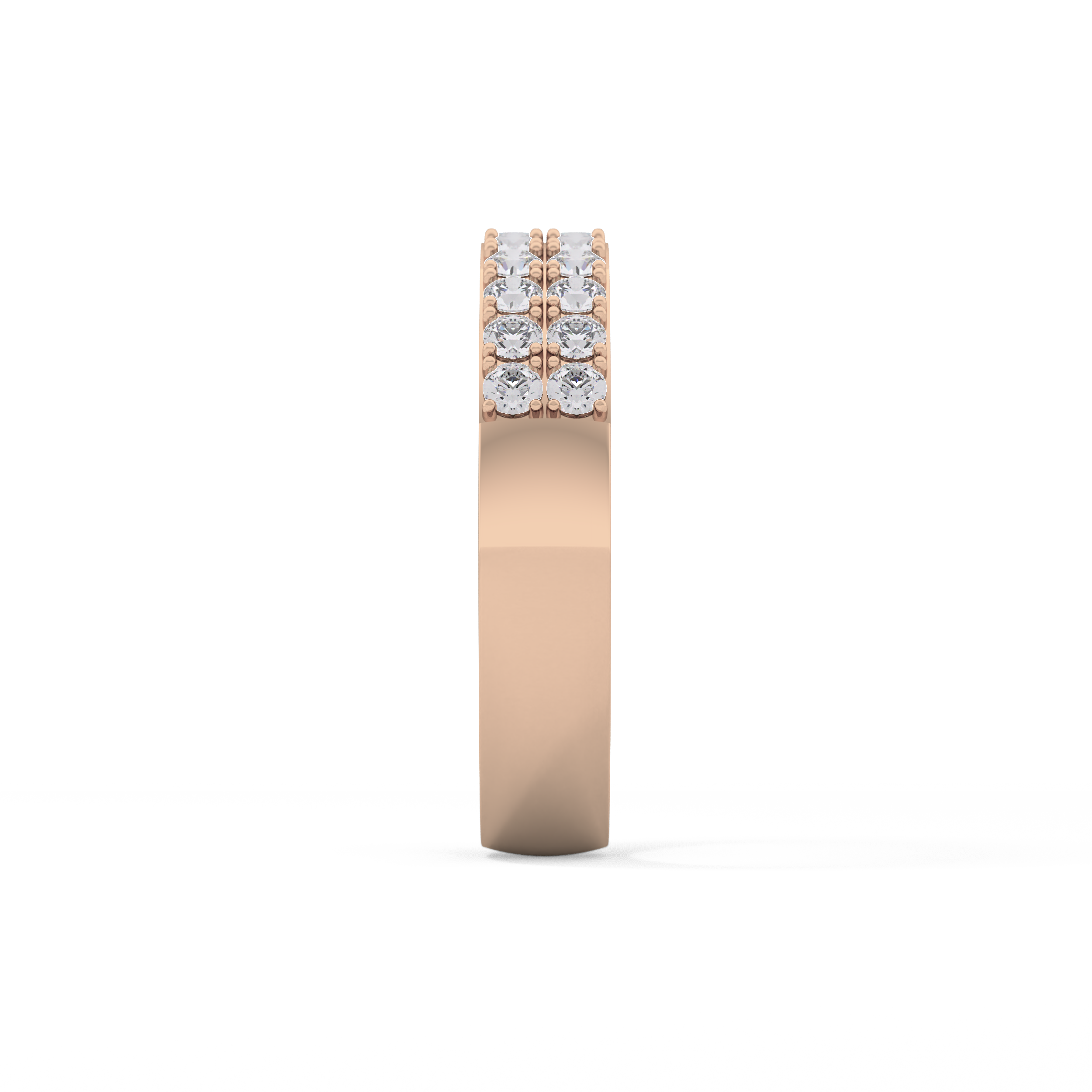 Half Eternity Wedding Band with 0.77 TCW Round Cut Moissanite – Yellow, White, or Rose Gold