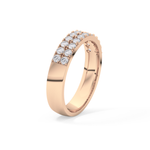 Half Eternity Wedding Band with 0.77 TCW Round Cut Moissanite – Yellow, White, or Rose Gold