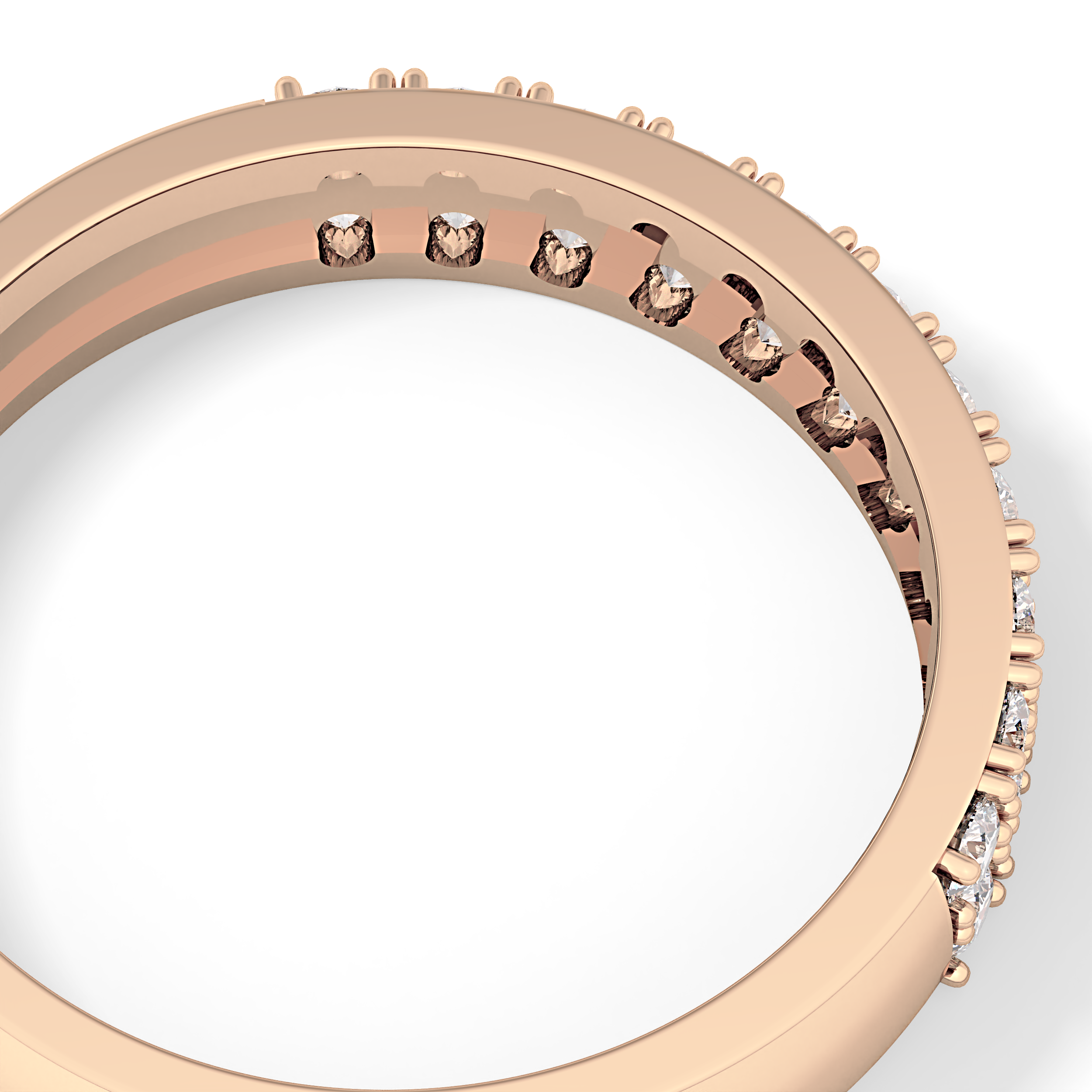 Half Eternity Wedding Band with 0.77 TCW Round Cut Moissanite – Yellow, White, or Rose Gold
