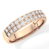 Half Eternity Wedding Band with 0.77 TCW Round Cut Moissanite – Yellow, White, or Rose Gold