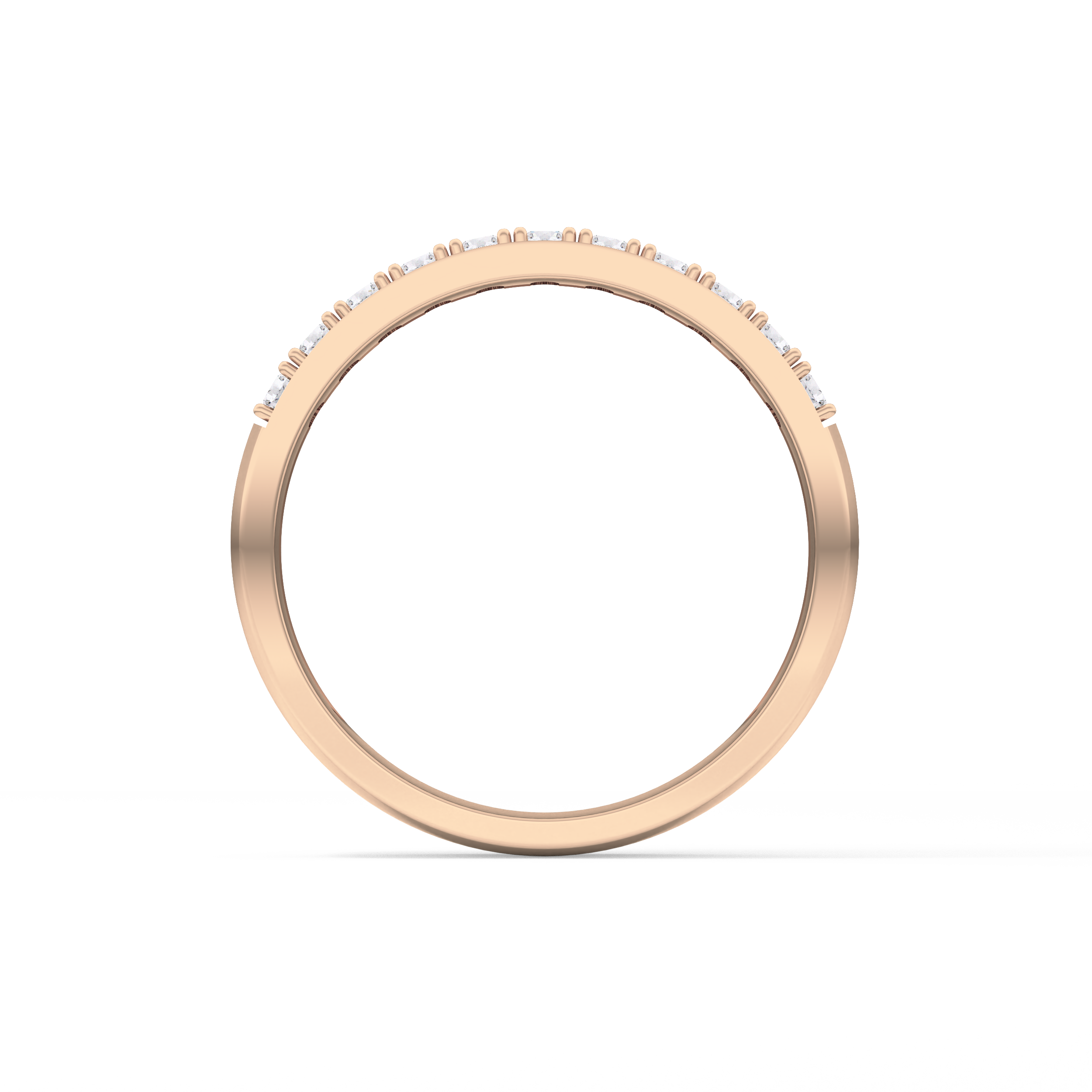 Half Eternity Wedding Band with 0.77 TCW Round Cut Moissanite – Yellow, White, or Rose Gold