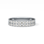 Half Eternity Wedding Band with 0.77 TCW Round Cut Moissanite – Yellow, White, or Rose Gold