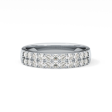 Half Eternity Wedding Band with 0.77 TCW Round Cut Moissanite – Yellow, White, or Rose Gold