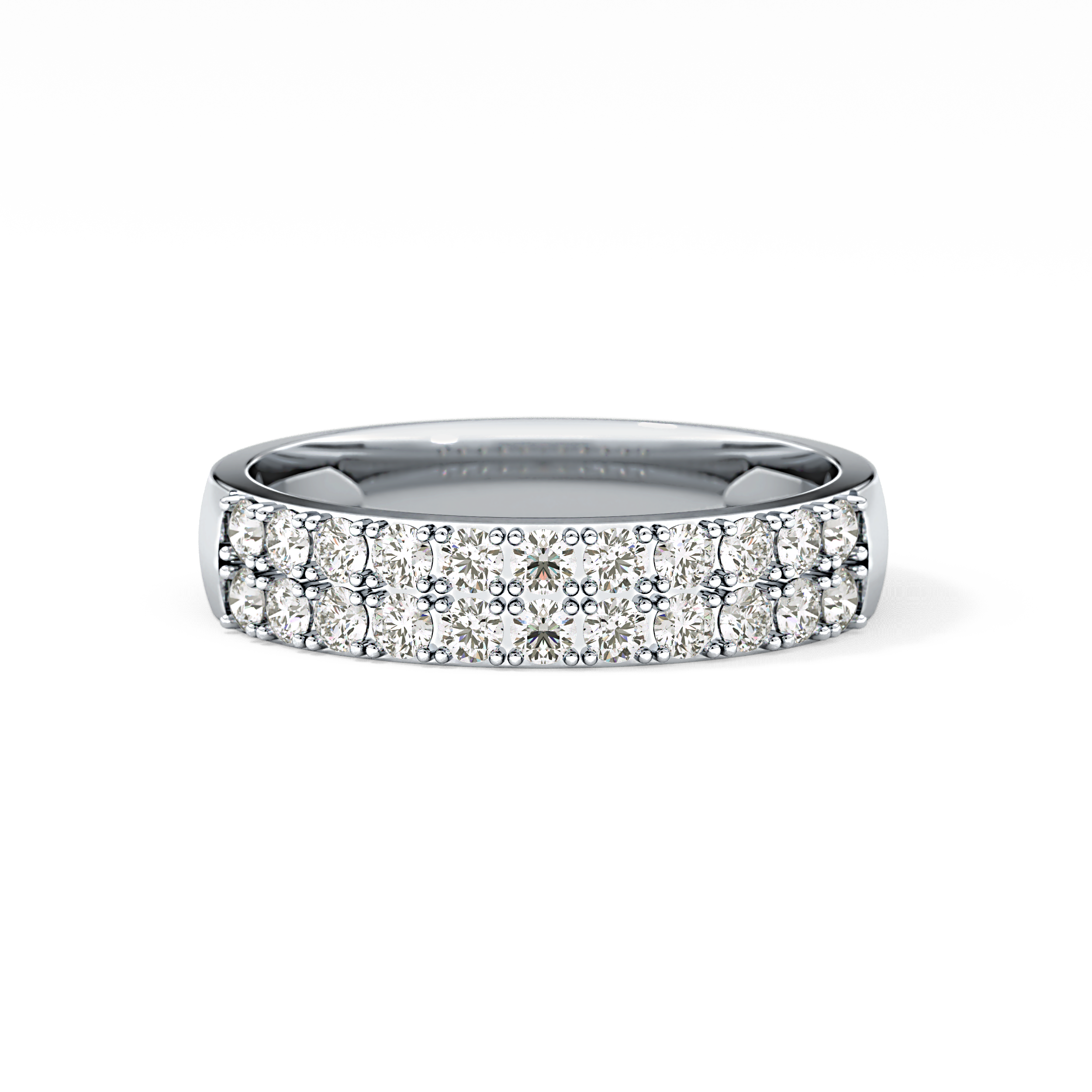 Half Eternity Wedding Band with 0.77 TCW Round Cut Moissanite – Yellow, White, or Rose Gold