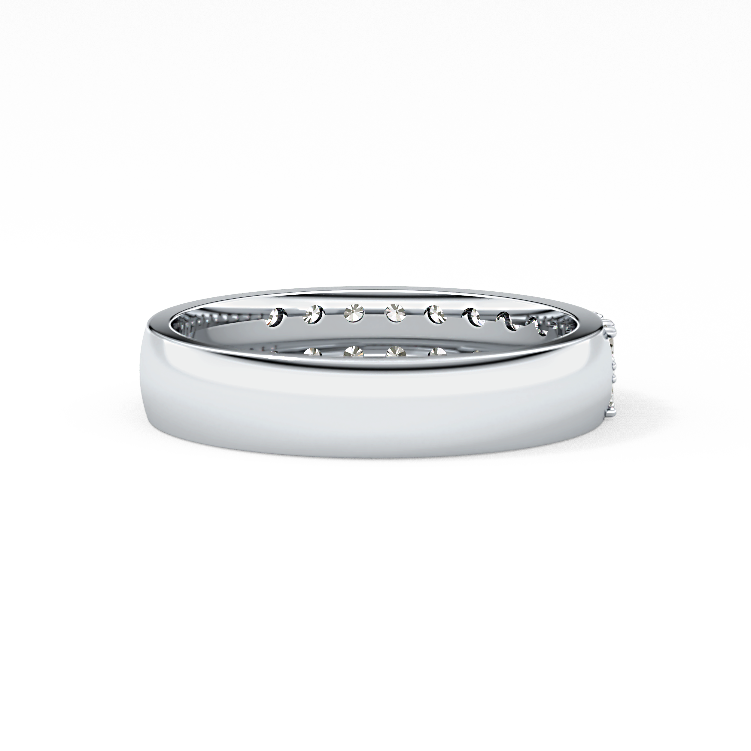 Half Eternity Wedding Band with 0.77 TCW Round Cut Moissanite – Yellow, White, or Rose Gold