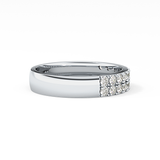 Half Eternity Wedding Band with 0.77 TCW Round Cut Moissanite – Yellow, White, or Rose Gold