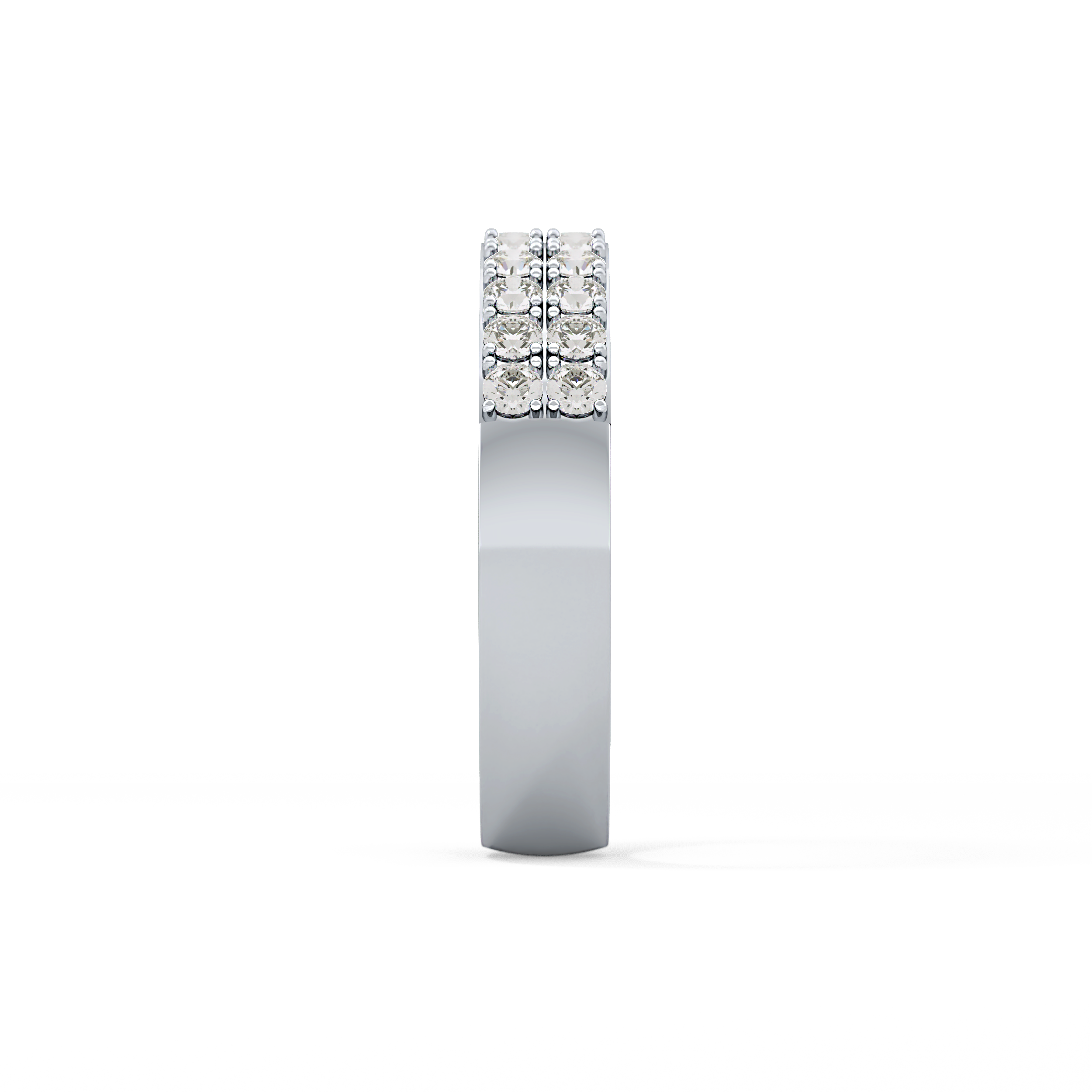 Half Eternity Wedding Band with 0.77 TCW Round Cut Moissanite – Yellow, White, or Rose Gold