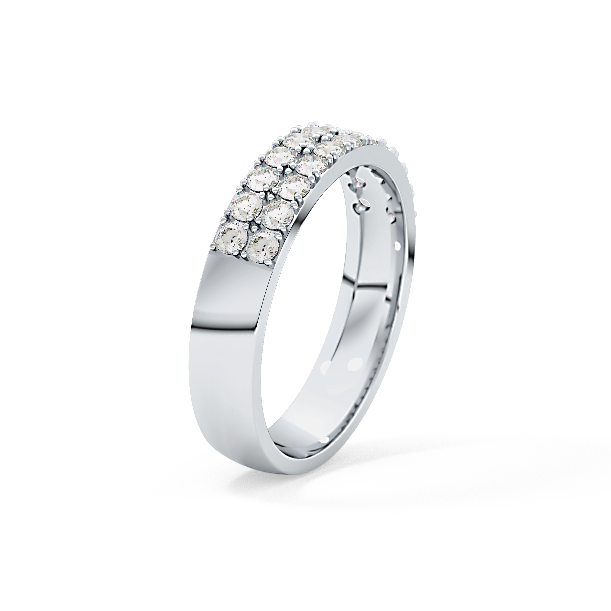 Half Eternity Wedding Band with 0.77 TCW Round Cut Moissanite – Yellow, White, or Rose Gold
