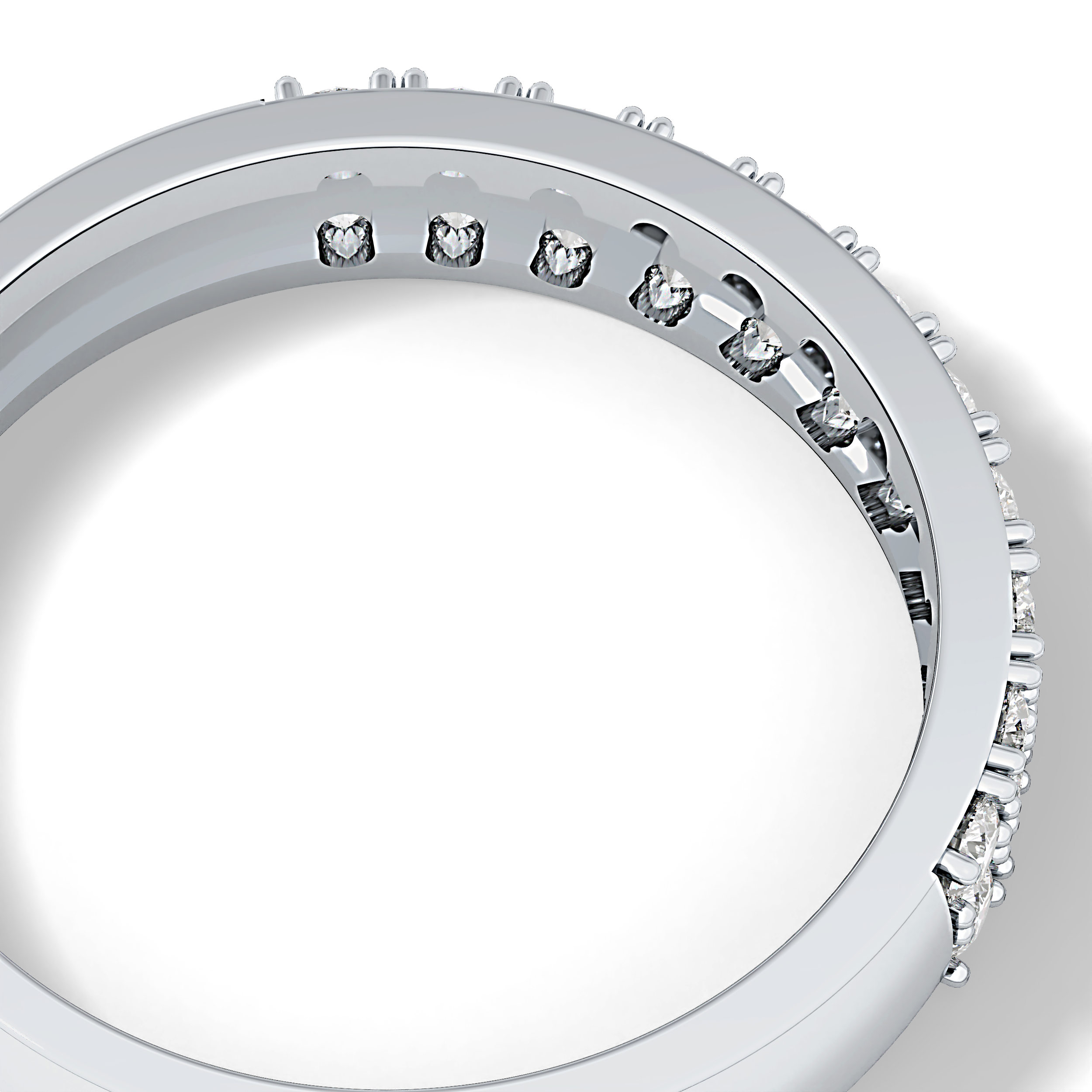 Half Eternity Wedding Band with 0.77 TCW Round Cut Moissanite – Yellow, White, or Rose Gold