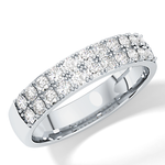 Half Eternity Wedding Band with 0.77 TCW Round Cut Moissanite – Yellow, White, or Rose Gold