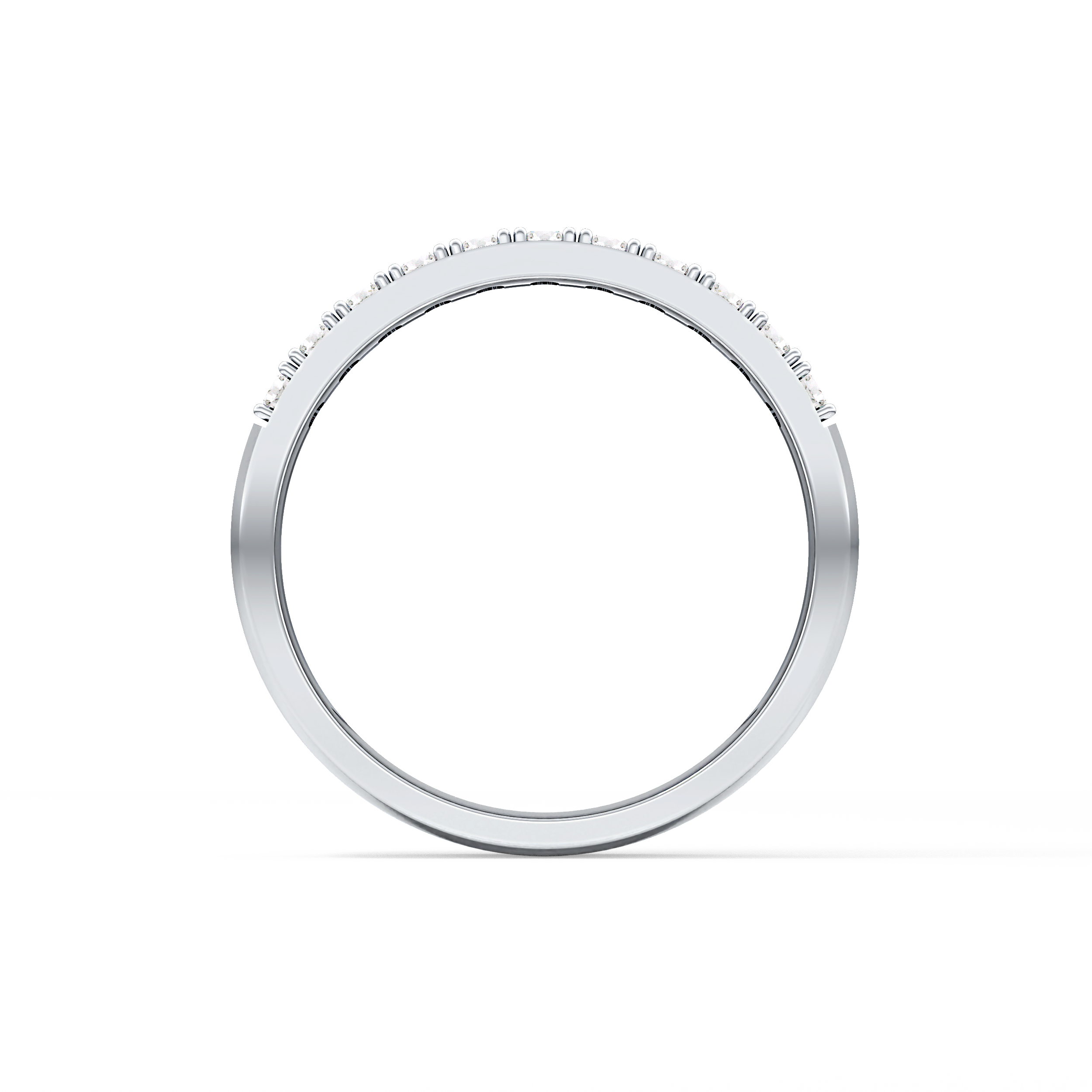 Half Eternity Wedding Band with 0.77 TCW Round Cut Moissanite – Yellow, White, or Rose Gold