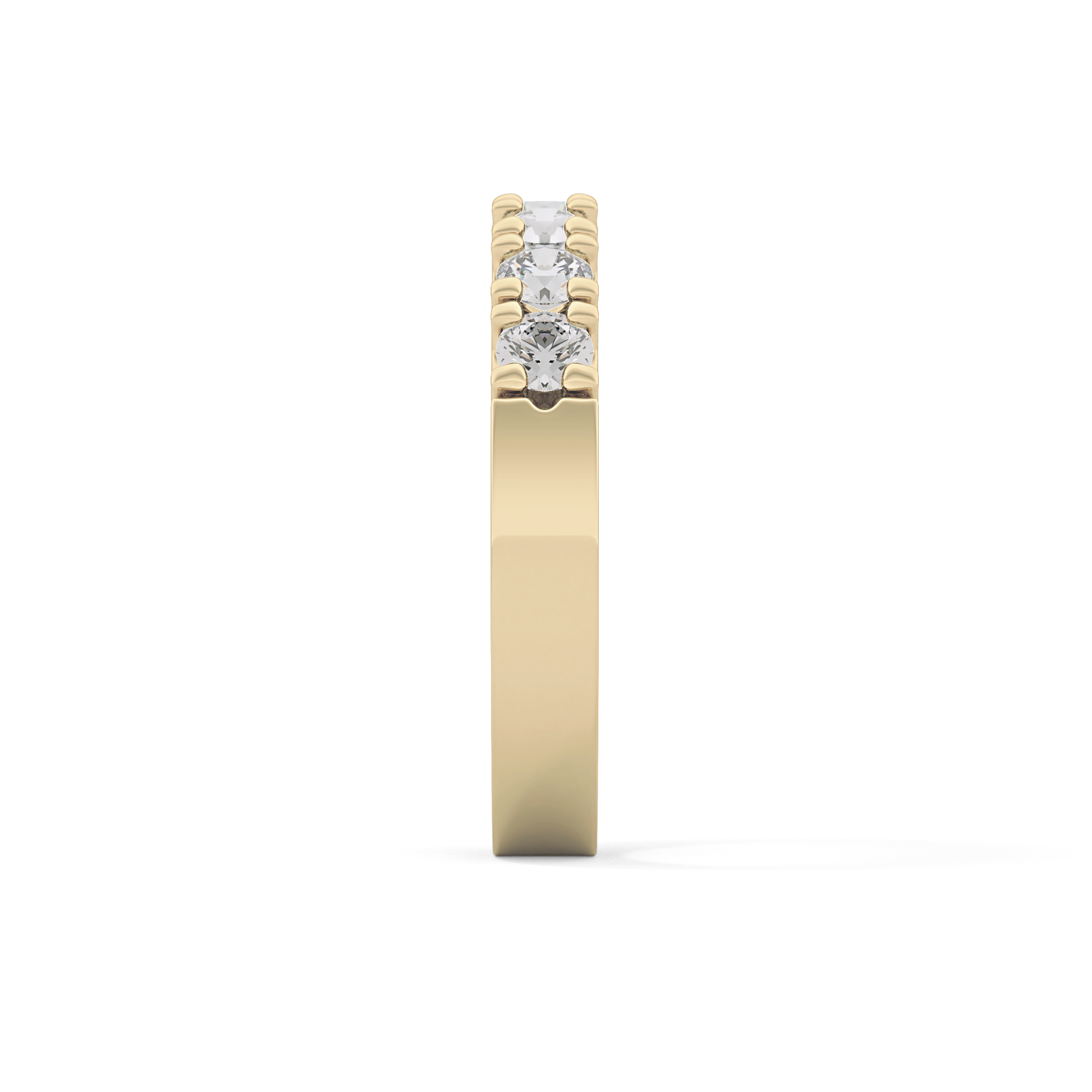 Half Eternity Wedding Band with 1.03 TCW Round Cut Moissanite – Yellow, White, or Rose Gold
