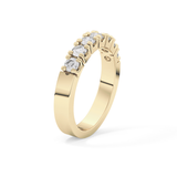 Half Eternity Wedding Band with 1.03 TCW Round Cut Moissanite – Yellow, White, or Rose Gold