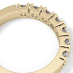 Half Eternity Wedding Band with 1.03 TCW Round Cut Moissanite – Yellow, White, or Rose Gold