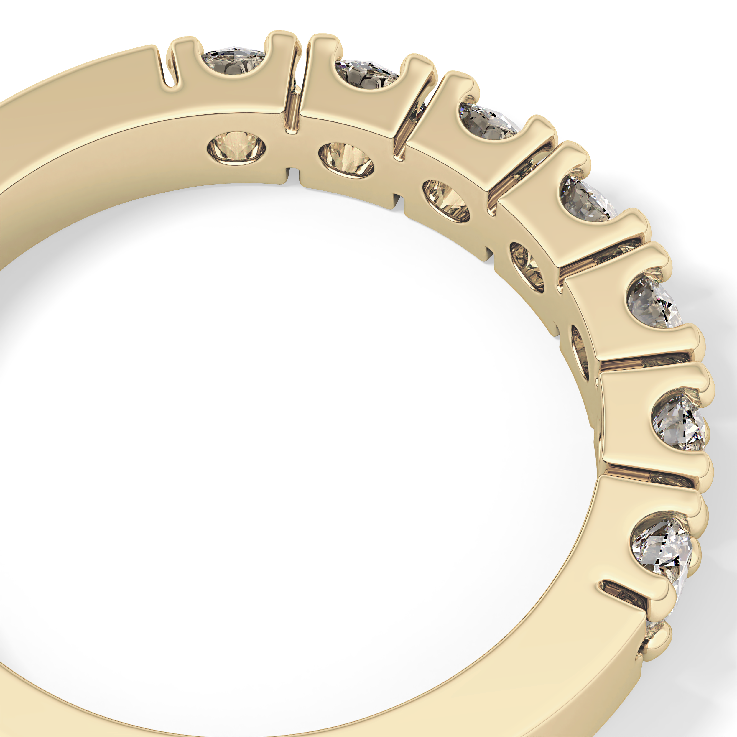 Half Eternity Wedding Band with 1.03 TCW Round Cut Moissanite – Yellow, White, or Rose Gold