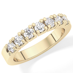 Half Eternity Wedding Band with 1.03 TCW Round Cut Moissanite – Yellow, White, or Rose Gold