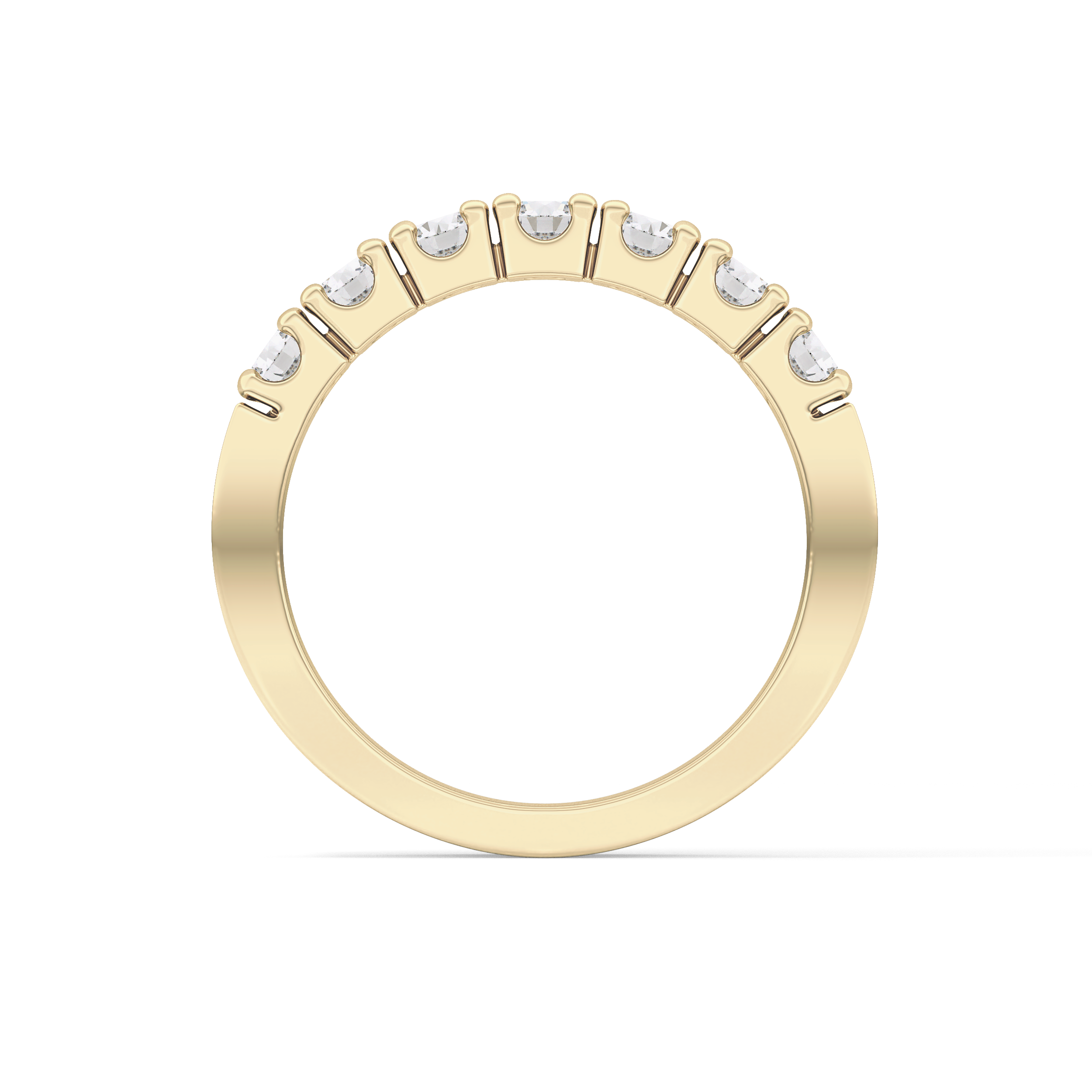 Half Eternity Wedding Band with 1.03 TCW Round Cut Moissanite – Yellow, White, or Rose Gold