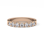 Half Eternity Wedding Band with 1.03 TCW Round Cut Moissanite – Yellow, White, or Rose Gold