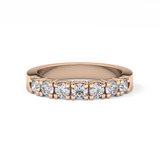 Half Eternity Wedding Band with 1.03 TCW Round Cut Moissanite – Yellow, White, or Rose Gold