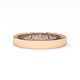 Half Eternity Wedding Band with 1.03 TCW Round Cut Moissanite – Yellow, White, or Rose Gold