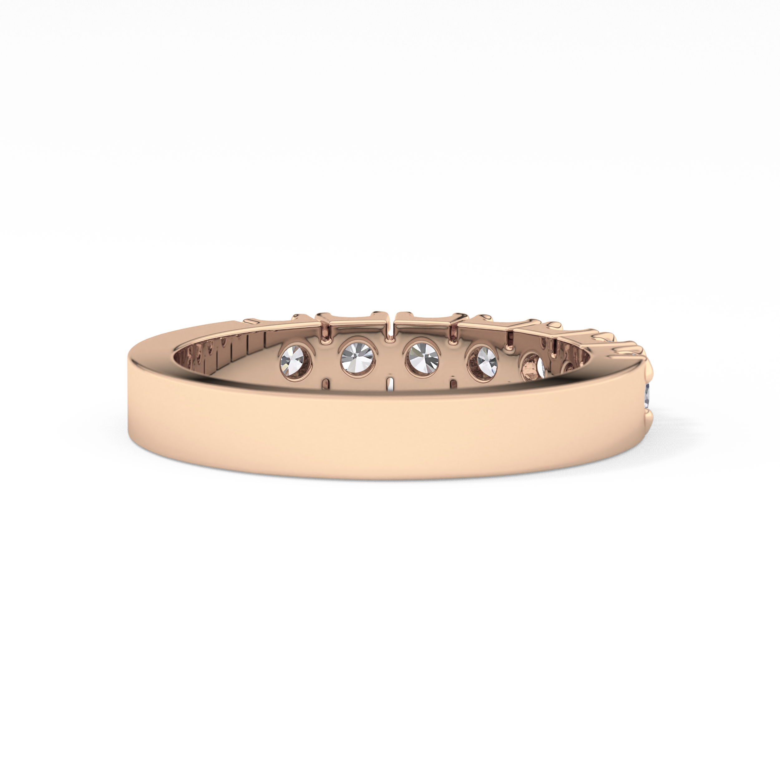 Half Eternity Wedding Band with 1.03 TCW Round Cut Moissanite – Yellow, White, or Rose Gold