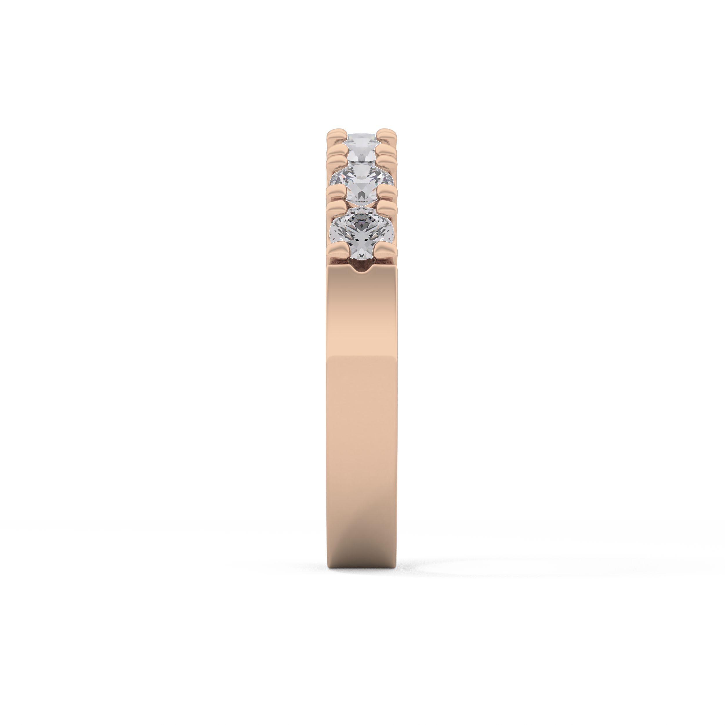 Half Eternity Wedding Band with 1.03 TCW Round Cut Moissanite – Yellow, White, or Rose Gold