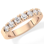 Half Eternity Wedding Band with 1.03 TCW Round Cut Moissanite – Yellow, White, or Rose Gold