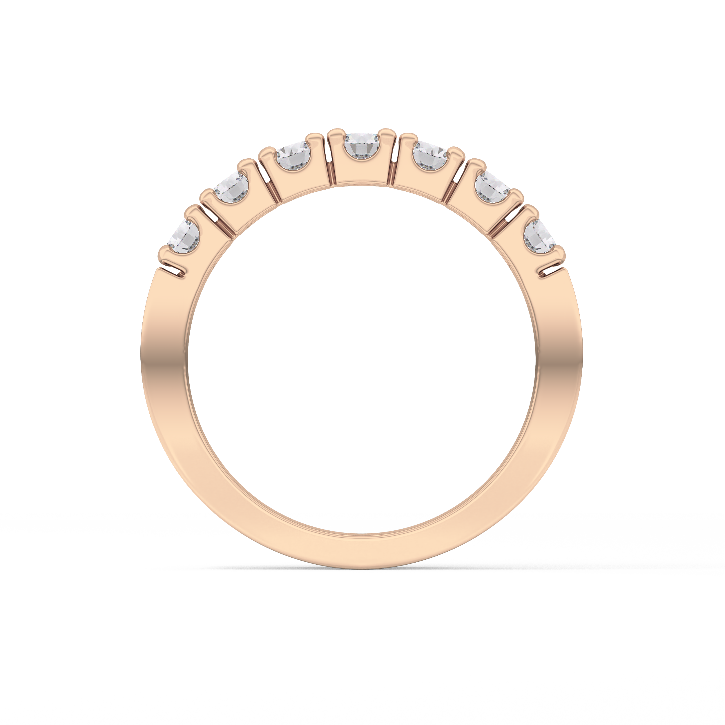 Half Eternity Wedding Band with 1.03 TCW Round Cut Moissanite – Yellow, White, or Rose Gold