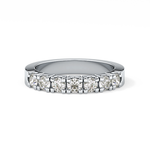 Half Eternity Wedding Band with 1.03 TCW Round Cut Moissanite – Yellow, White, or Rose Gold