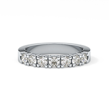 Half Eternity Wedding Band with 1.03 TCW Round Cut Moissanite – Yellow, White, or Rose Gold