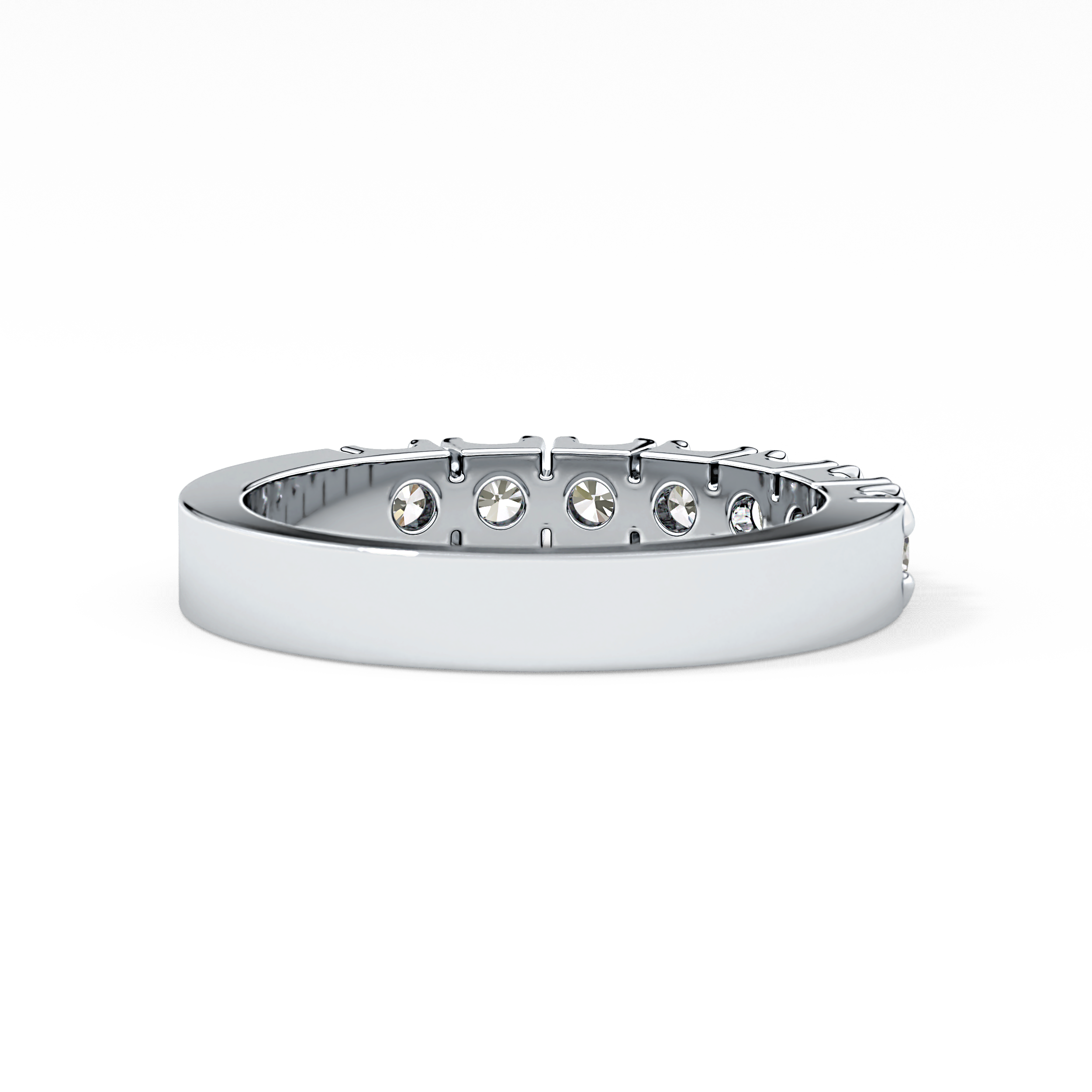 Half Eternity Wedding Band with 1.03 TCW Round Cut Moissanite – Yellow, White, or Rose Gold