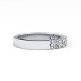 Half Eternity Wedding Band with 1.03 TCW Round Cut Moissanite – Yellow, White, or Rose Gold