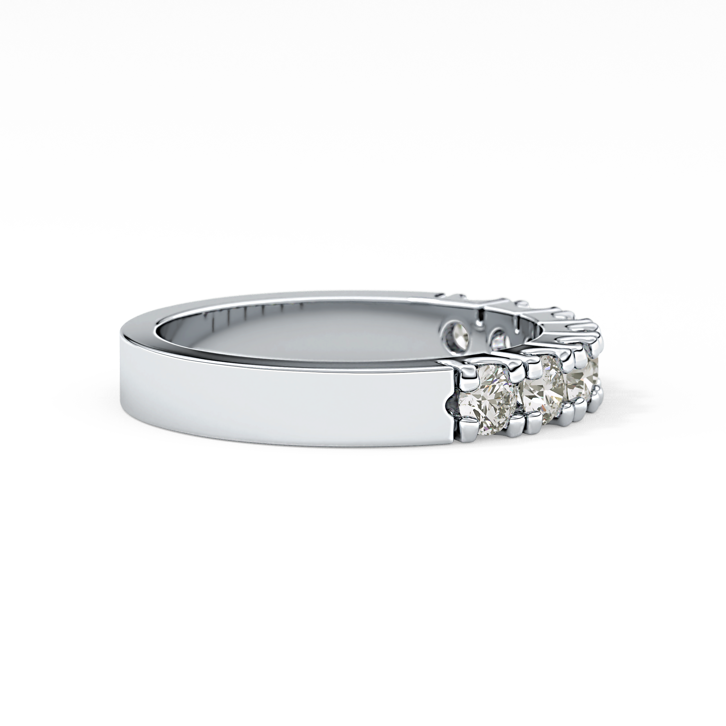 Half Eternity Wedding Band with 1.03 TCW Round Cut Moissanite – Yellow, White, or Rose Gold