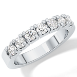 Half Eternity Wedding Band with 1.03 TCW Round Cut Moissanite – Yellow, White, or Rose Gold